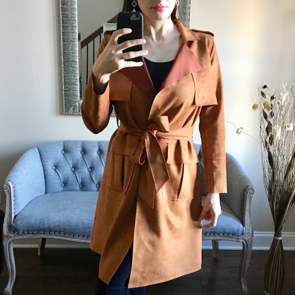 ✨NEW✨ LAST✨Suede Trench Coat - Picture 3 of 7